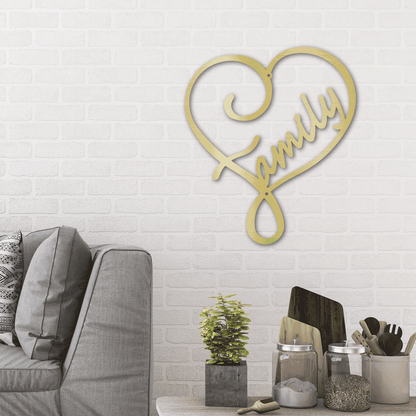 Family Love Indoor Outdoor Steel Wall Sign Metal Art - Mallard Moon Gift Shop