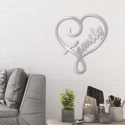 Family Love Indoor Outdoor Steel Wall Sign Metal Art - Mallard Moon Gift Shop