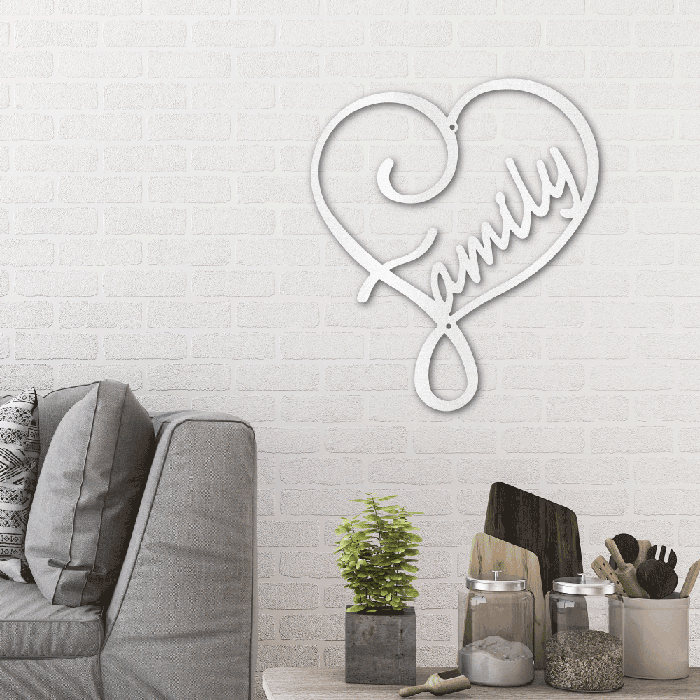 Family Love Indoor Outdoor Steel Wall Sign Metal Art - Mallard Moon Gift Shop