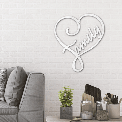 Family Love Indoor Outdoor Steel Wall Sign Metal Art - Mallard Moon Gift Shop