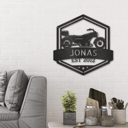 Motorcycle Custom Name Metal Wall Art Sign - Mallard Moon Gift Shop