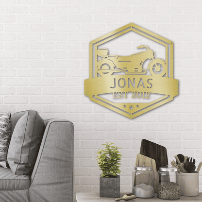 Motorcycle Custom Name Metal Wall Art Sign - Mallard Moon Gift Shop