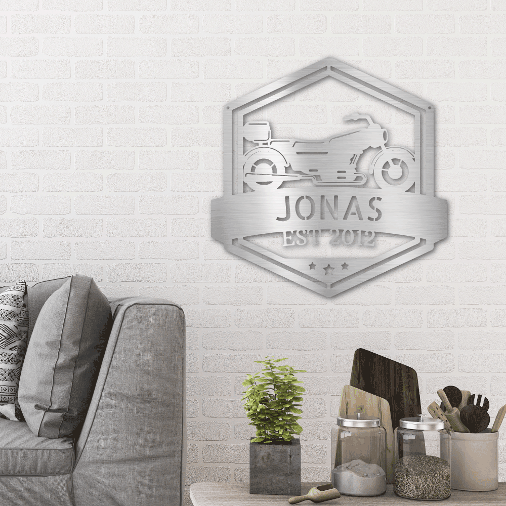 Motorcycle Custom Name Metal Wall Art Sign - Mallard Moon Gift Shop