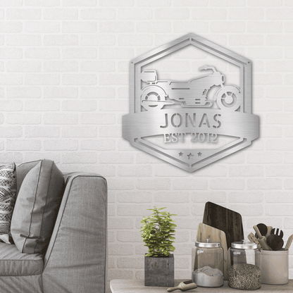 Motorcycle Custom Name Metal Wall Art Sign - Mallard Moon Gift Shop