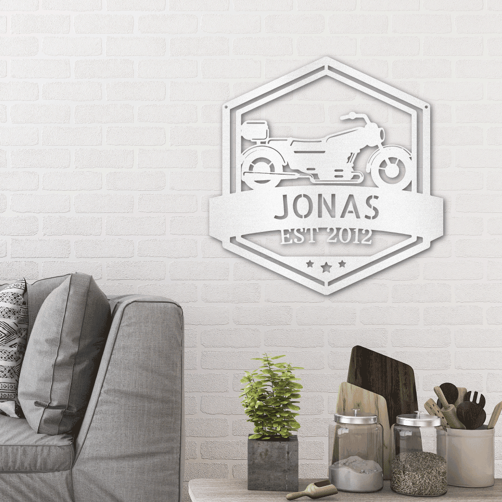 Motorcycle Custom Name Metal Wall Art Sign - Mallard Moon Gift Shop