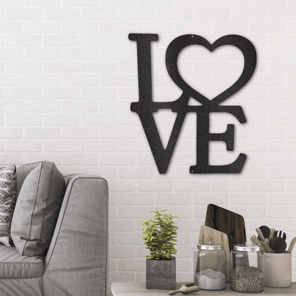 Classic Love Steel Wall Sign - Mallard Moon Gift Shop