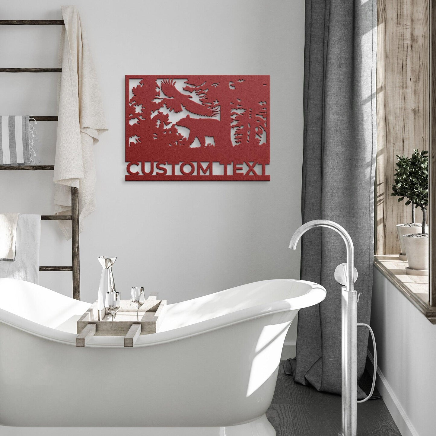 Bear and Eagle Custom Metal Wall Art - Mallard Moon Gift Shop