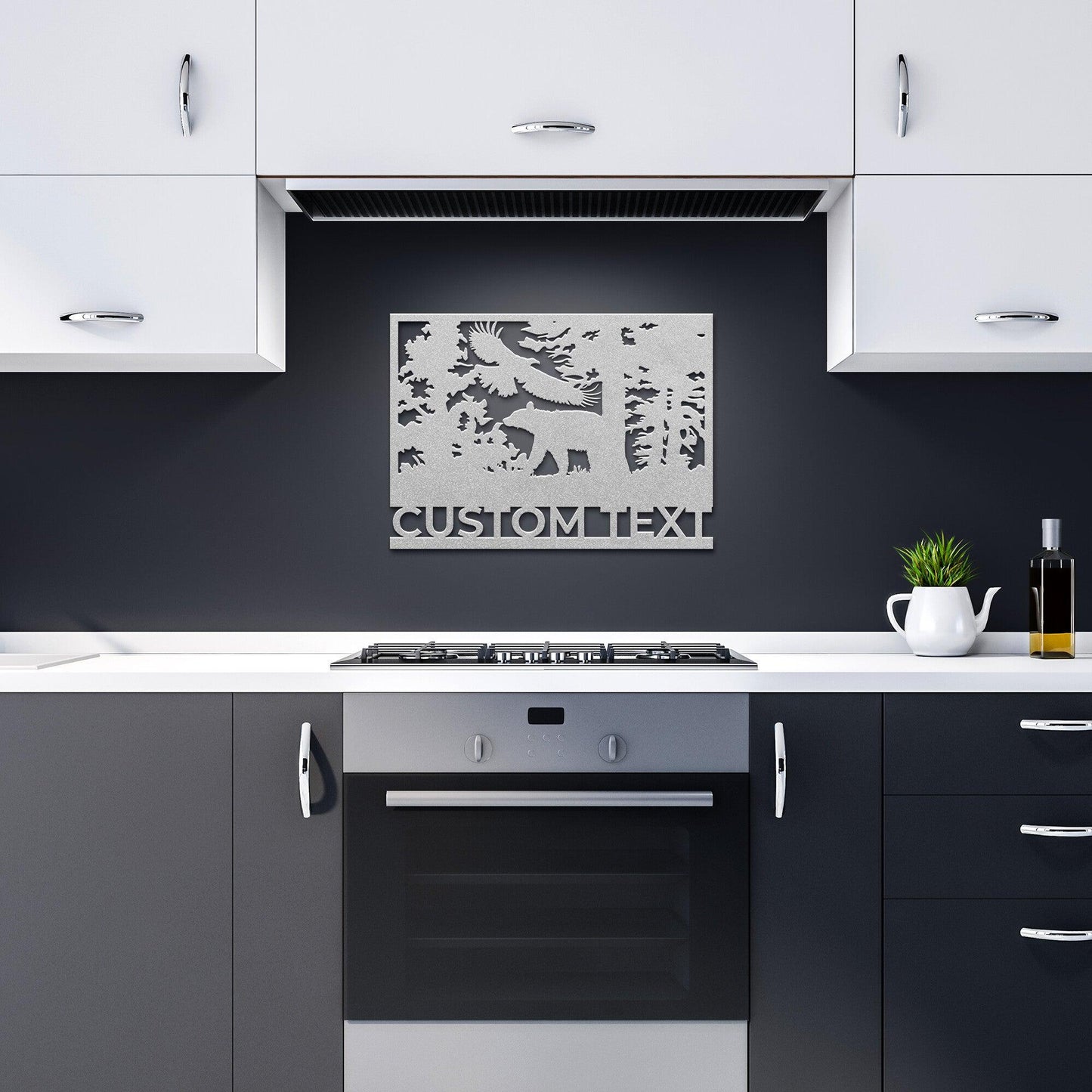 Bear and Eagle Custom Metal Wall Art - Mallard Moon Gift Shop