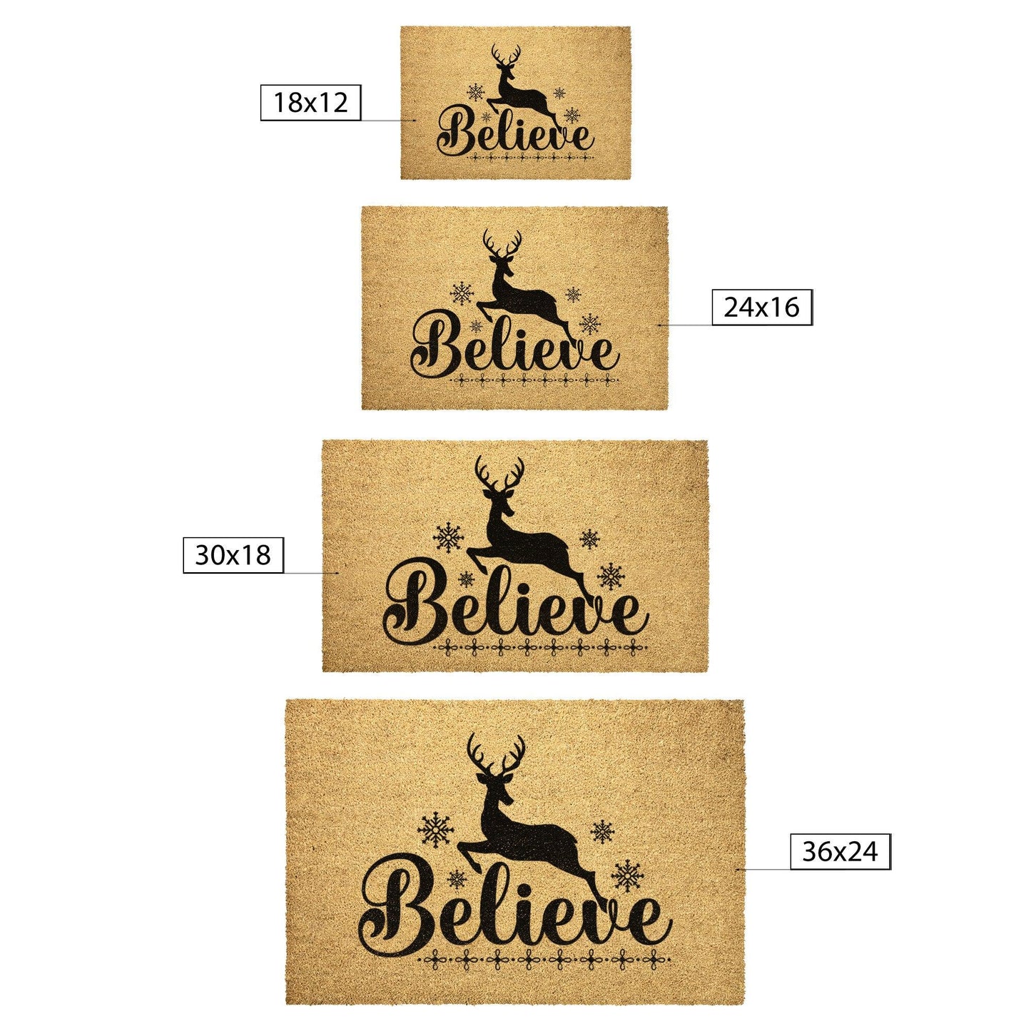 Believe Christmas Outdoor Mat - Mallard Moon Gift Shop