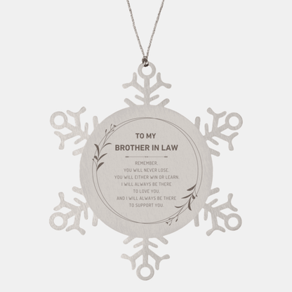 Brother-in-law Snowflake Keepsake Ornament Gifts, Remember, you will never lose. You will either WIN or LEARN, Birthday Christmas Gifts Ideas