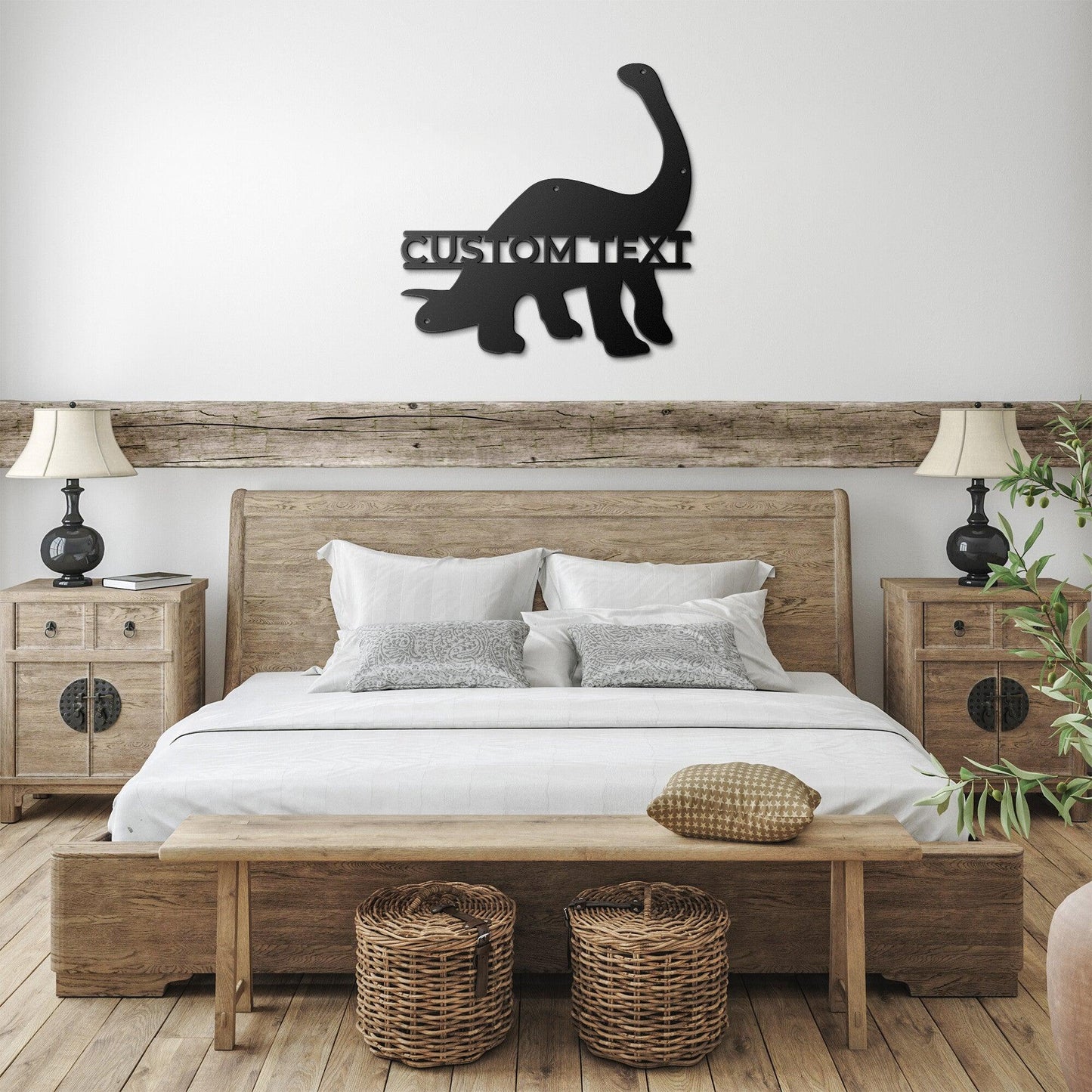 Dinosaur Brachiosaurus Personalized Metal Wall Art Sign - Mallard Moon Gift Shop