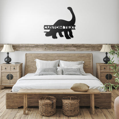 Dinosaur Brachiosaurus Personalized Metal Wall Art Sign - Mallard Moon Gift Shop