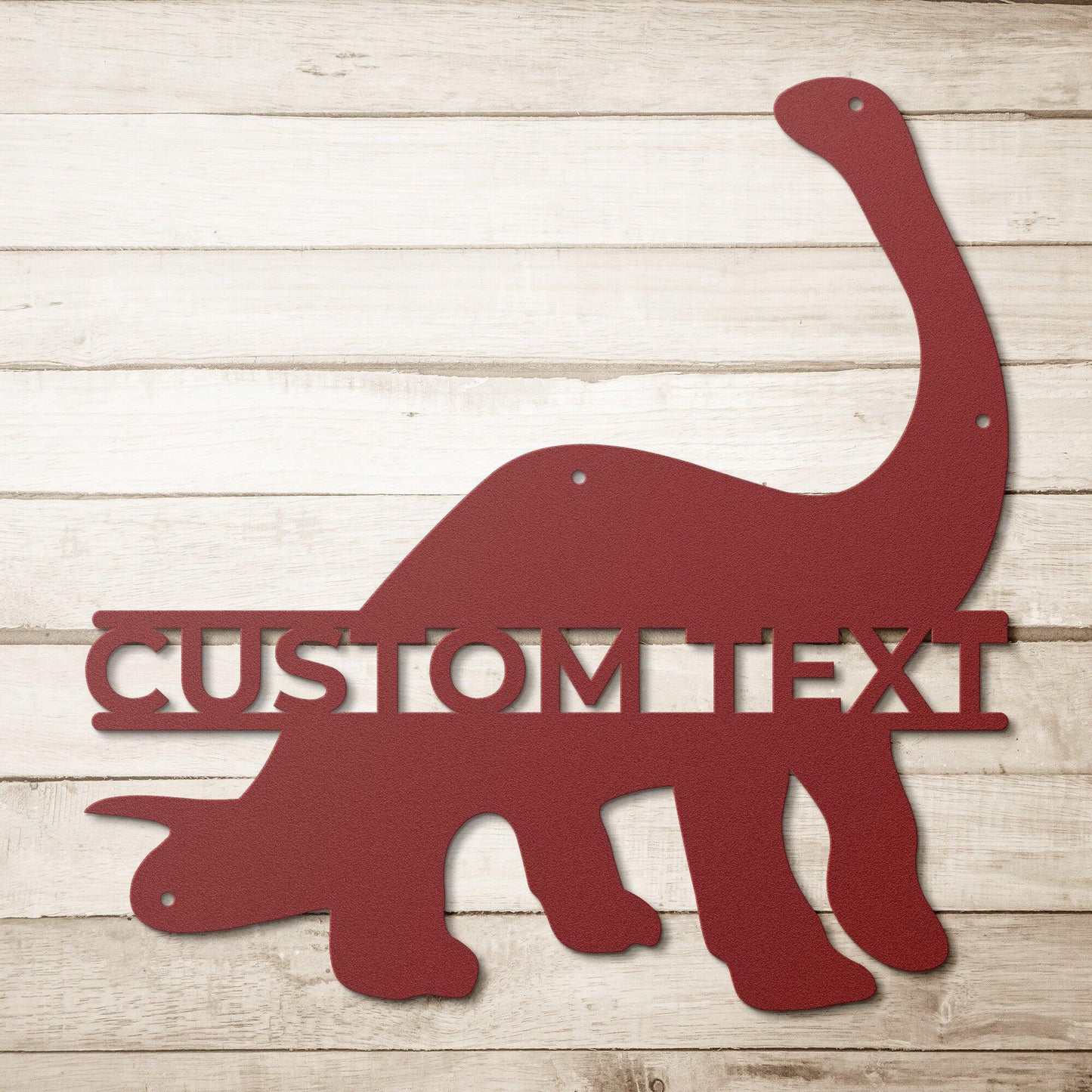 Dinosaur Brachiosaurus Personalized Metal Wall Art Sign - Mallard Moon Gift Shop