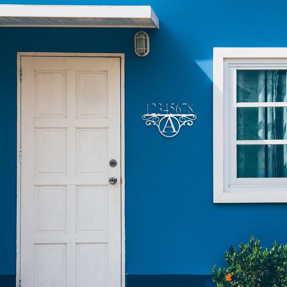 Initial Address Monogram Personalized Indoor Outdoor Steel Wall Sign Art - Mallard Moon Gift Shop