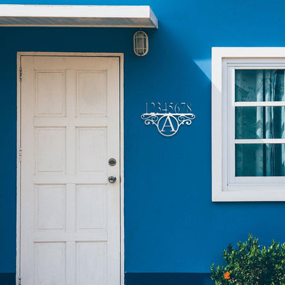 Initial Address Monogram Personalized Indoor Outdoor Steel Wall Sign Art - Mallard Moon Gift Shop