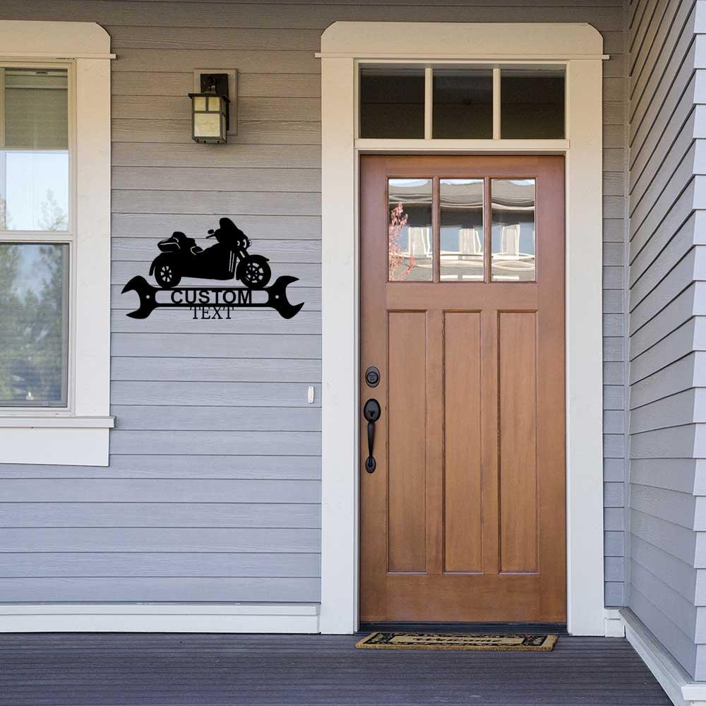 Trike Motorcycle Shop Custom Monogram Metal Art Wall Sign - Mallard Moon Gift Shop