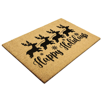 Happy Holidays Reindeer Outdoor Mat - Mallard Moon Gift Shop