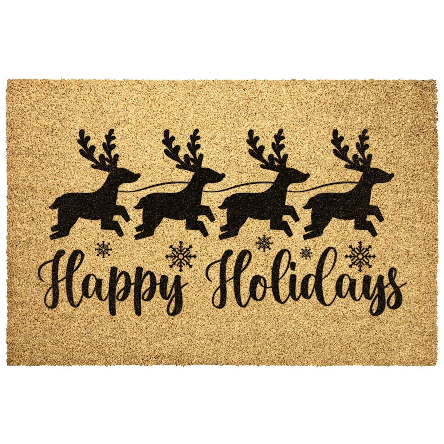 Happy Holidays Reindeer Outdoor Mat - Mallard Moon Gift Shop