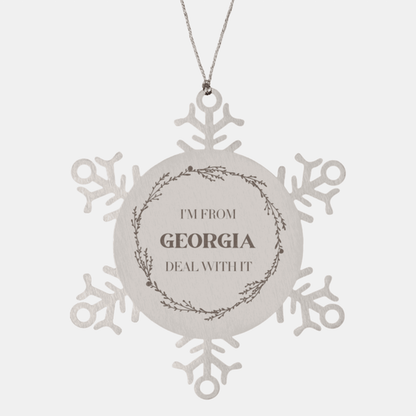 I'm from Georgia, Deal with it, Proud Georgia State Snowflake Ornament Gifts