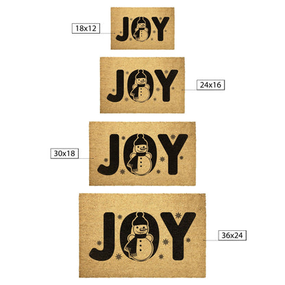 Joy Christmas Snowman Outdoor Mat - Mallard Moon Gift Shop