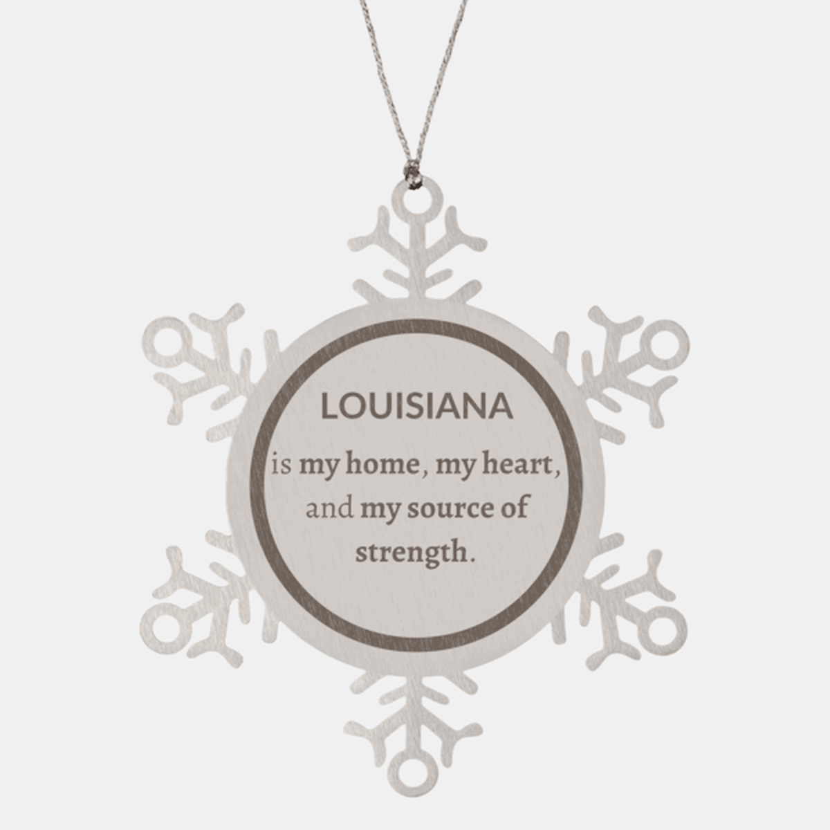 Louisiana is my Home Gifts, Amazing Louisiana Birthday, Christmas Engraved Stainless Steel Snowflake Ornament For People from Louisiana, Men, Women, Friends