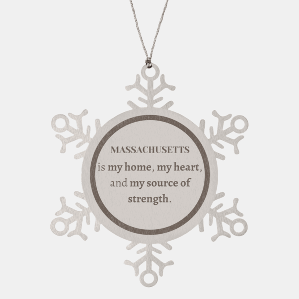 Massachusetts is my home Gifts, Lovely Massachusetts Birthday Christmas Snowflake Ornament For People from Massachusetts, Men, Women, Friends