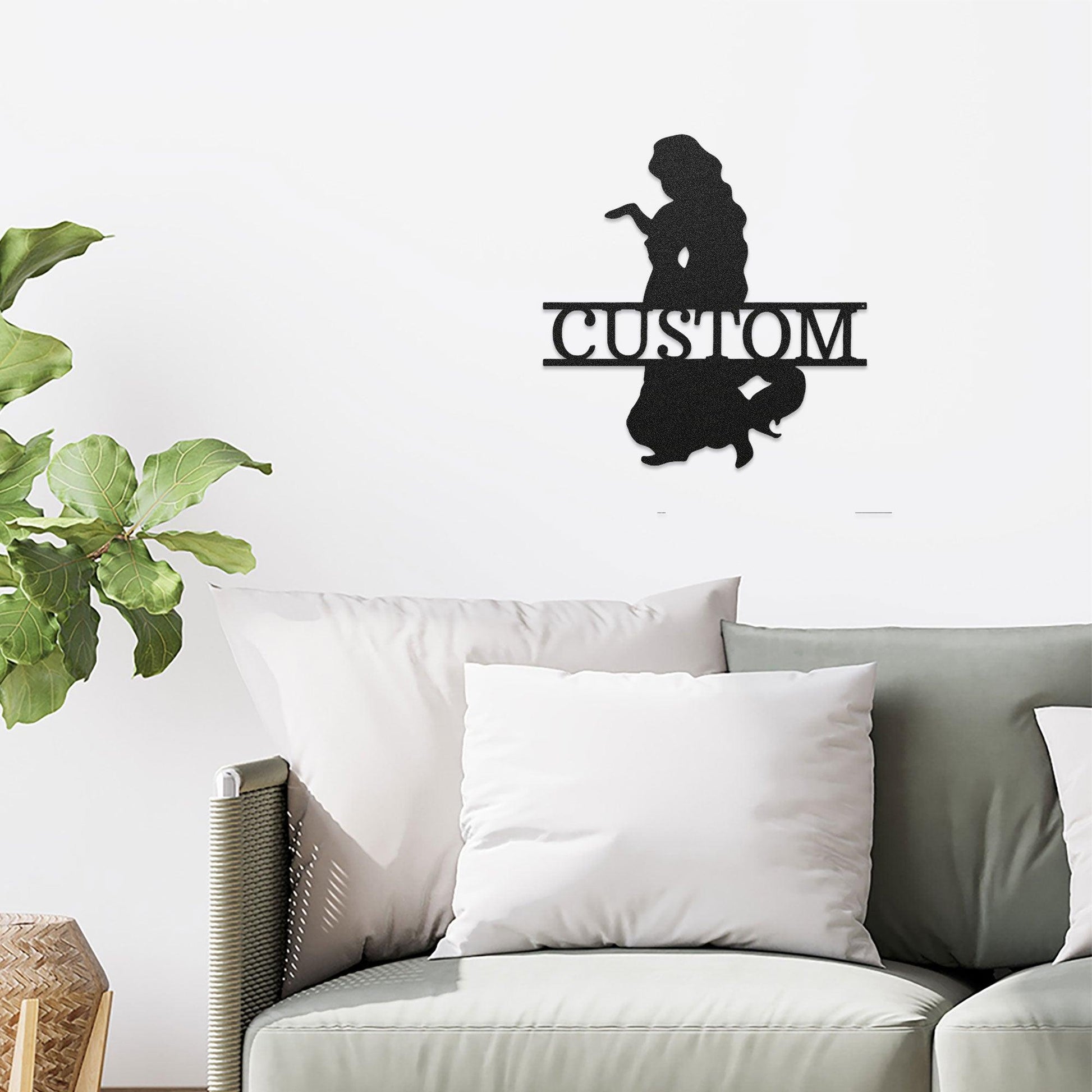 Princess Rapunzel Personalized Name Metal Art Wall Sign - Mallard Moon Gift Shop