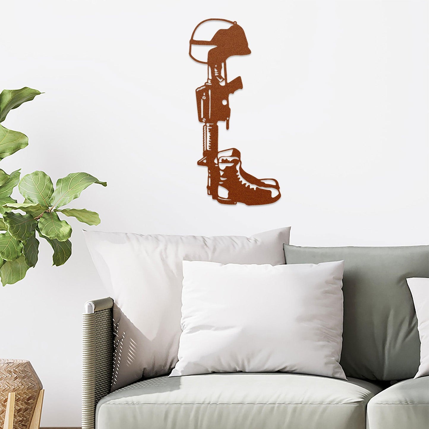 Fallen Soldier Memorial Metal Art Wall Sign - Mallard Moon Gift Shop