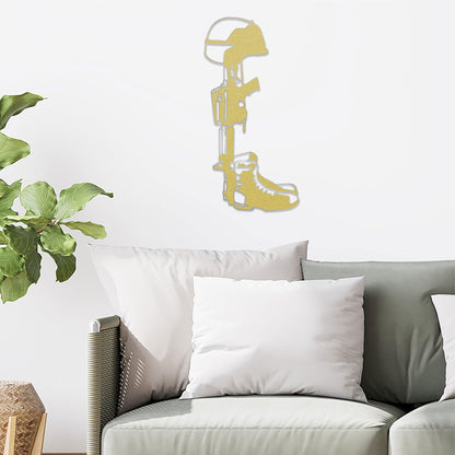 Fallen Soldier Memorial Metal Art Wall Sign - Mallard Moon Gift Shop