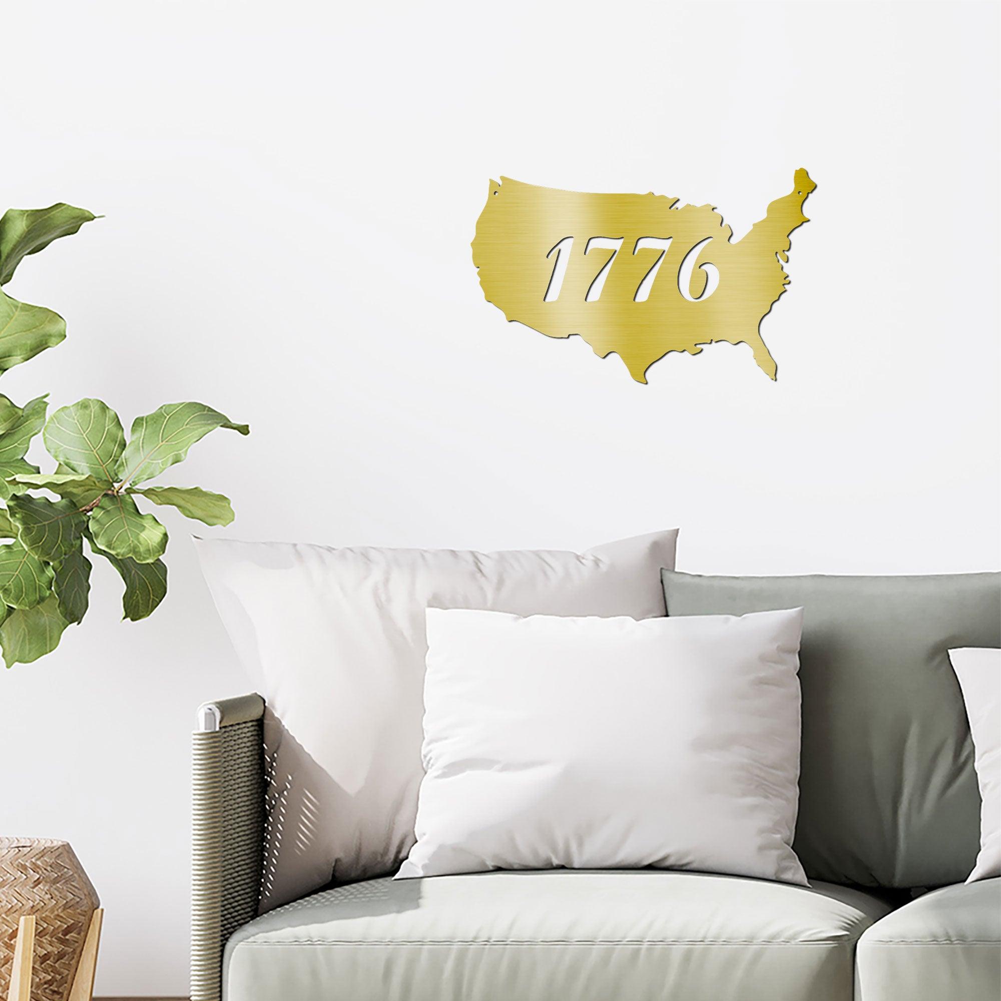 Patriotic Gift 1776 Metal Art Steel Wall Sign - Mallard Moon Gift Shop