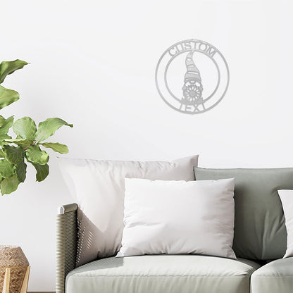 Spring Gnome Custom Name Metal Art Wall Sign Home Decor - Mallard Moon Gift Shop