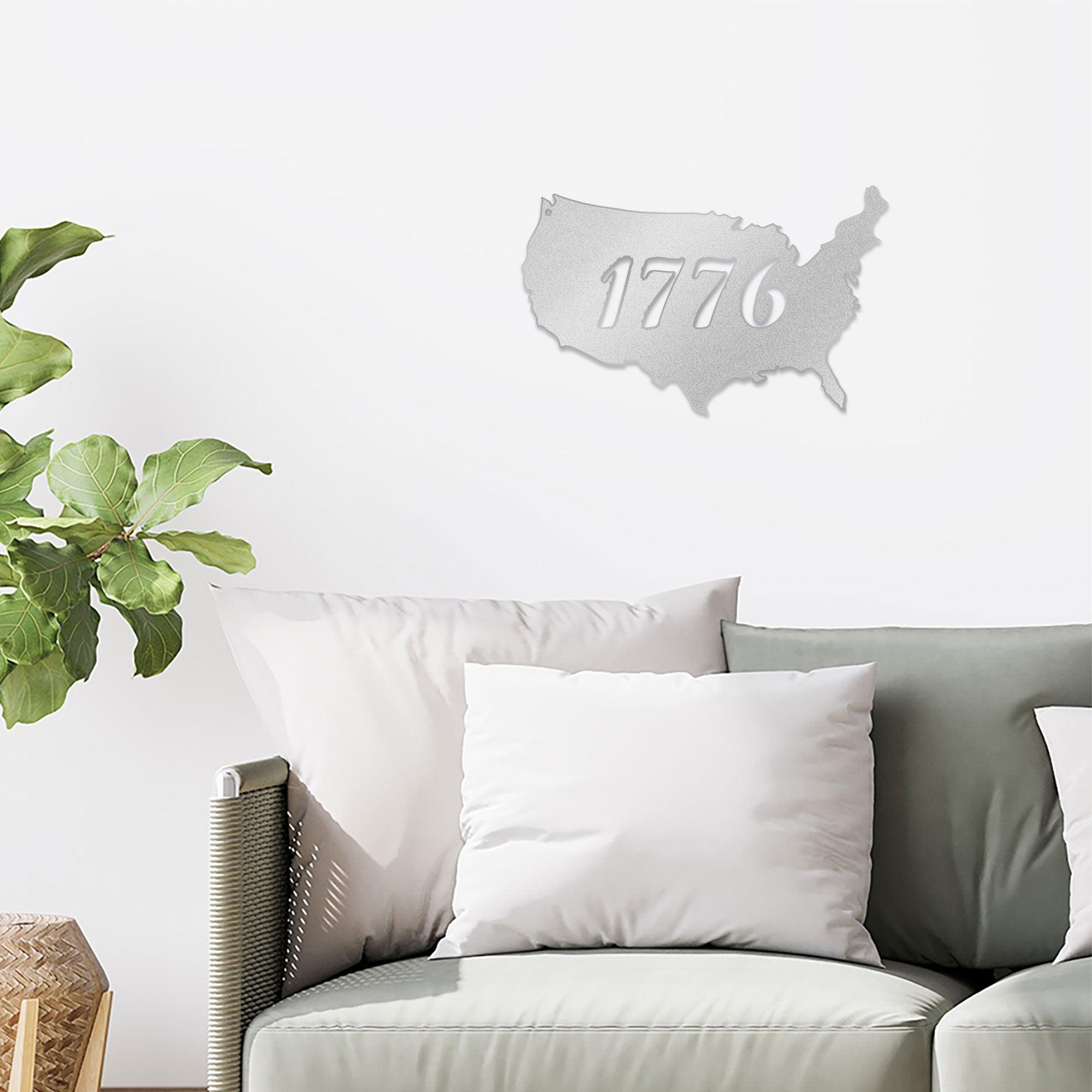 Patriotic Gift 1776 Metal Art Steel Wall Sign - Mallard Moon Gift Shop