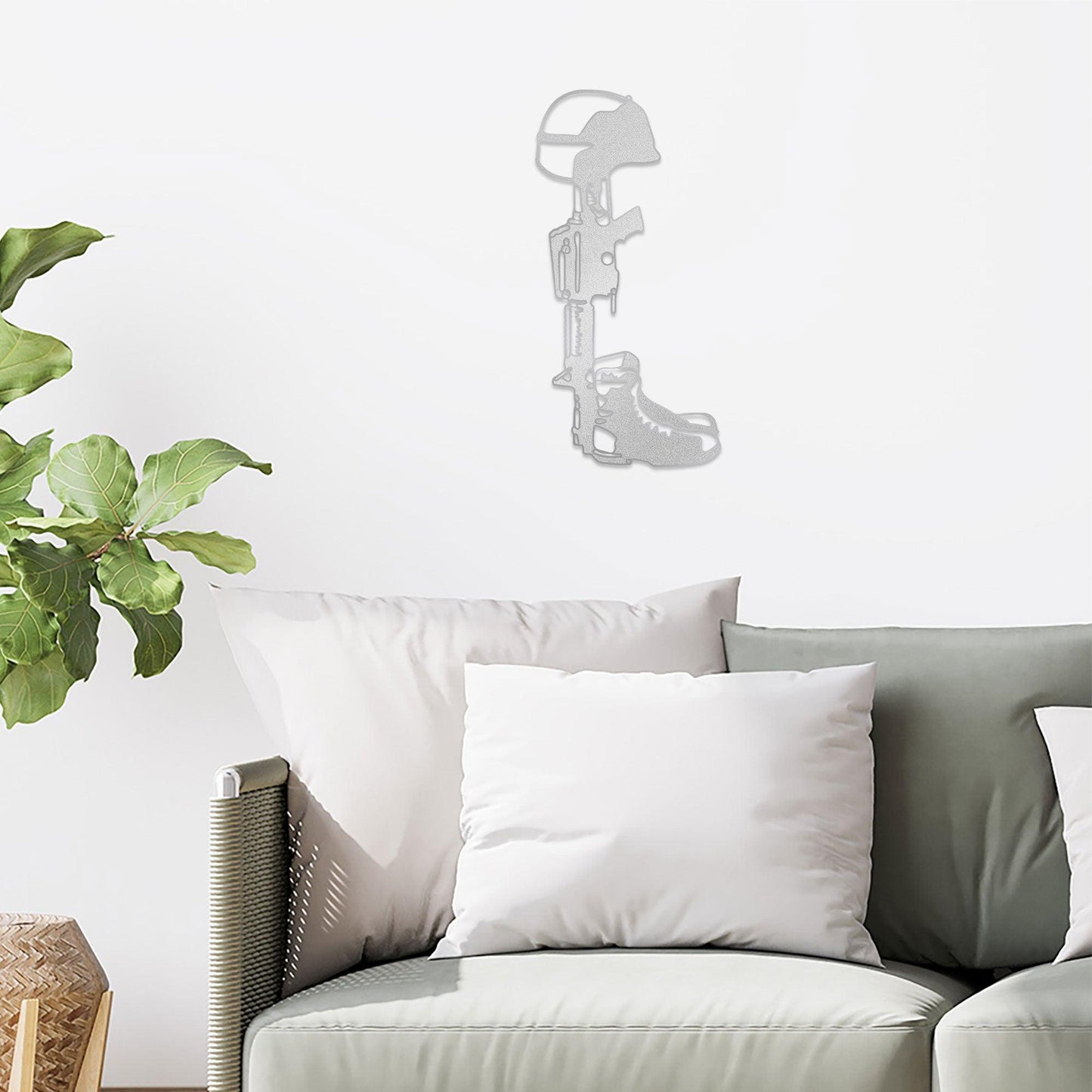 Fallen Soldier Memorial Metal Art Wall Sign - Mallard Moon Gift Shop