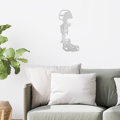 Fallen Soldier Memorial Metal Art Wall Sign - Mallard Moon Gift Shop