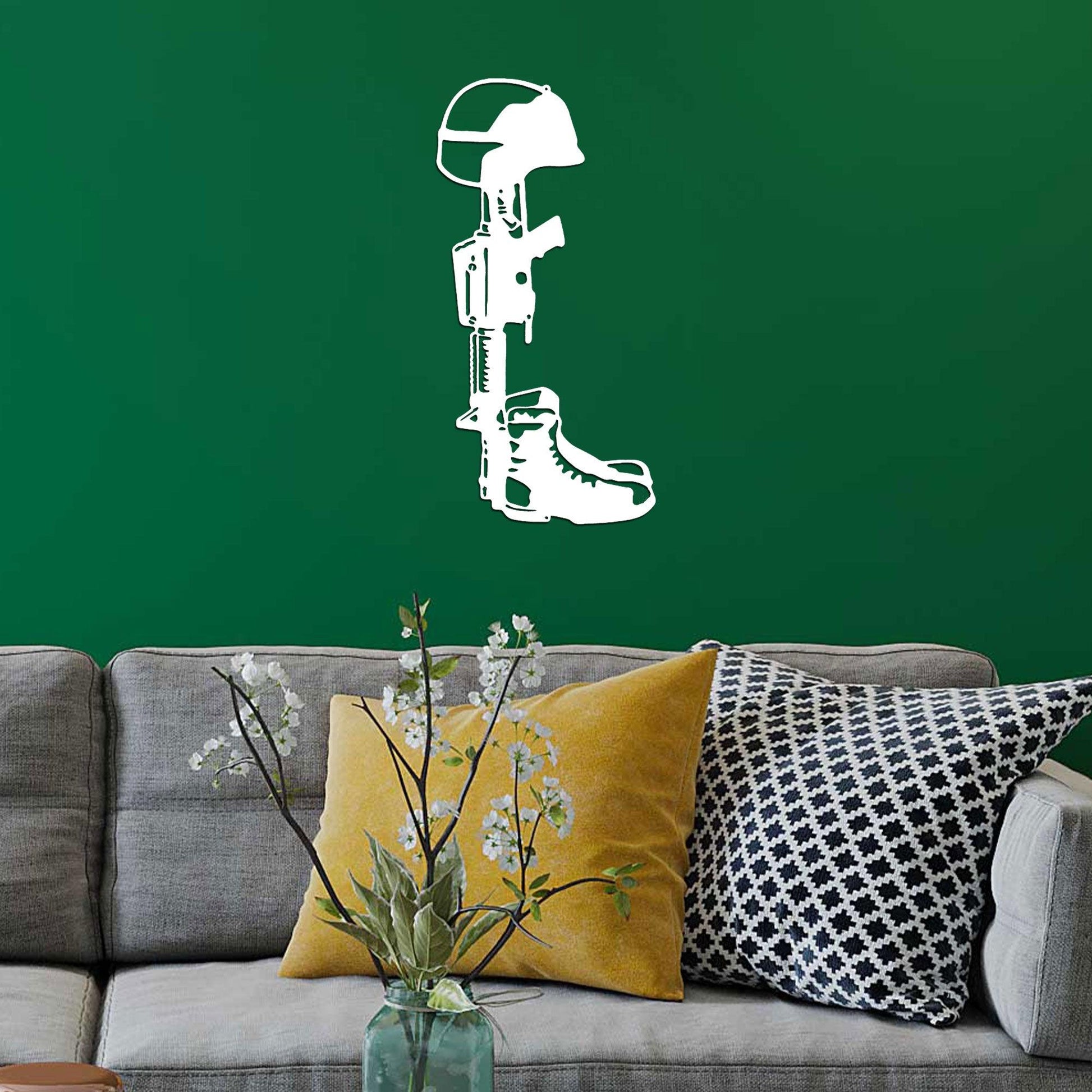 Fallen Soldier Memorial Metal Art Wall Sign - Mallard Moon Gift Shop