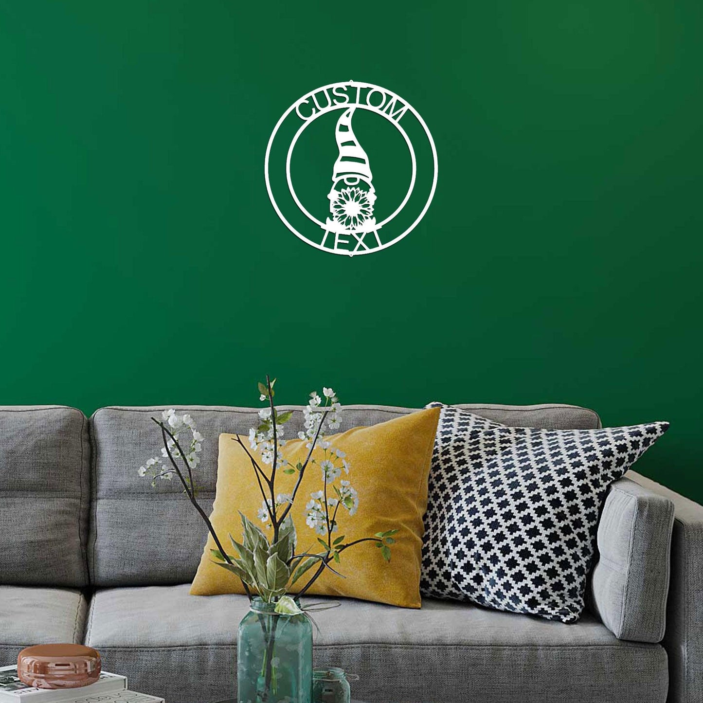 Spring Gnome Custom Name Metal Art Wall Sign Home Decor - Mallard Moon Gift Shop