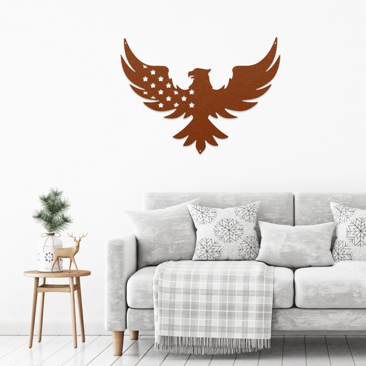 Patriotic Eagle Metal Art Wall Sign - Mallard Moon Gift Shop