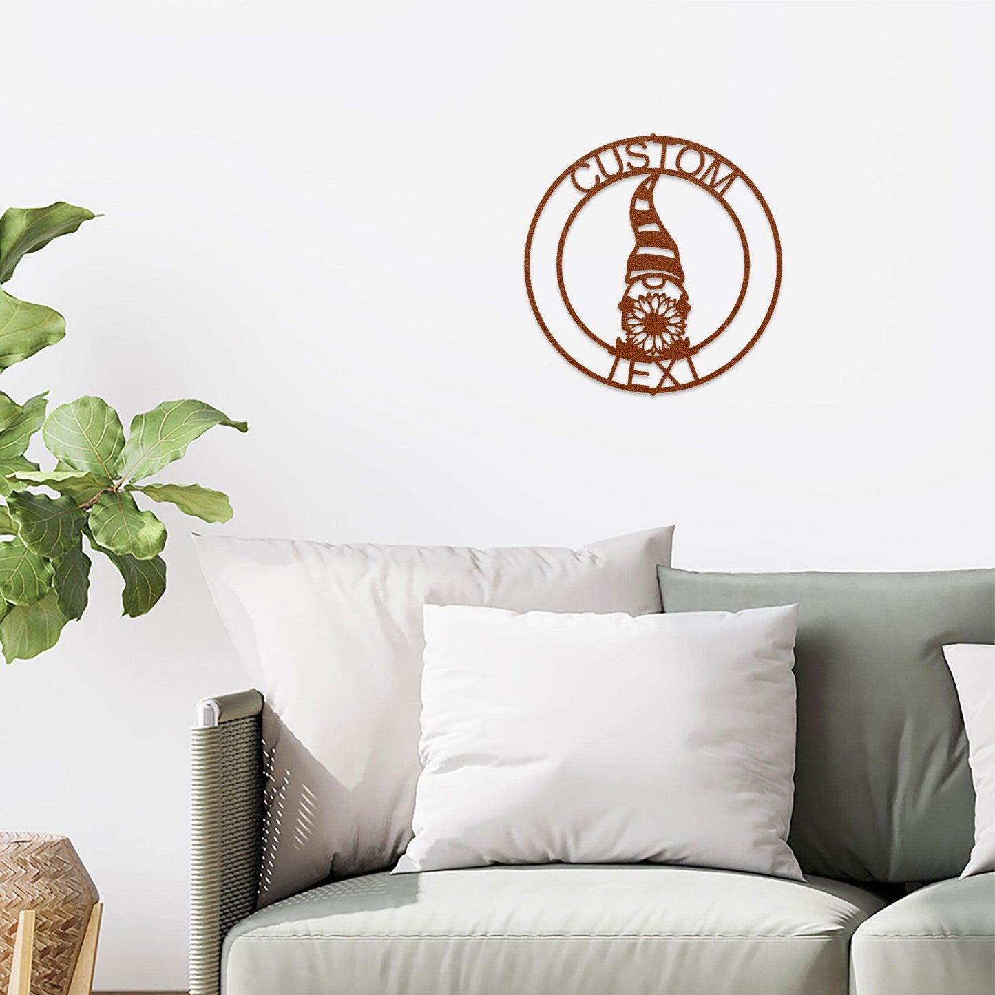 Spring Gnome Custom Name Metal Art Wall Sign Home Decor - Mallard Moon Gift Shop