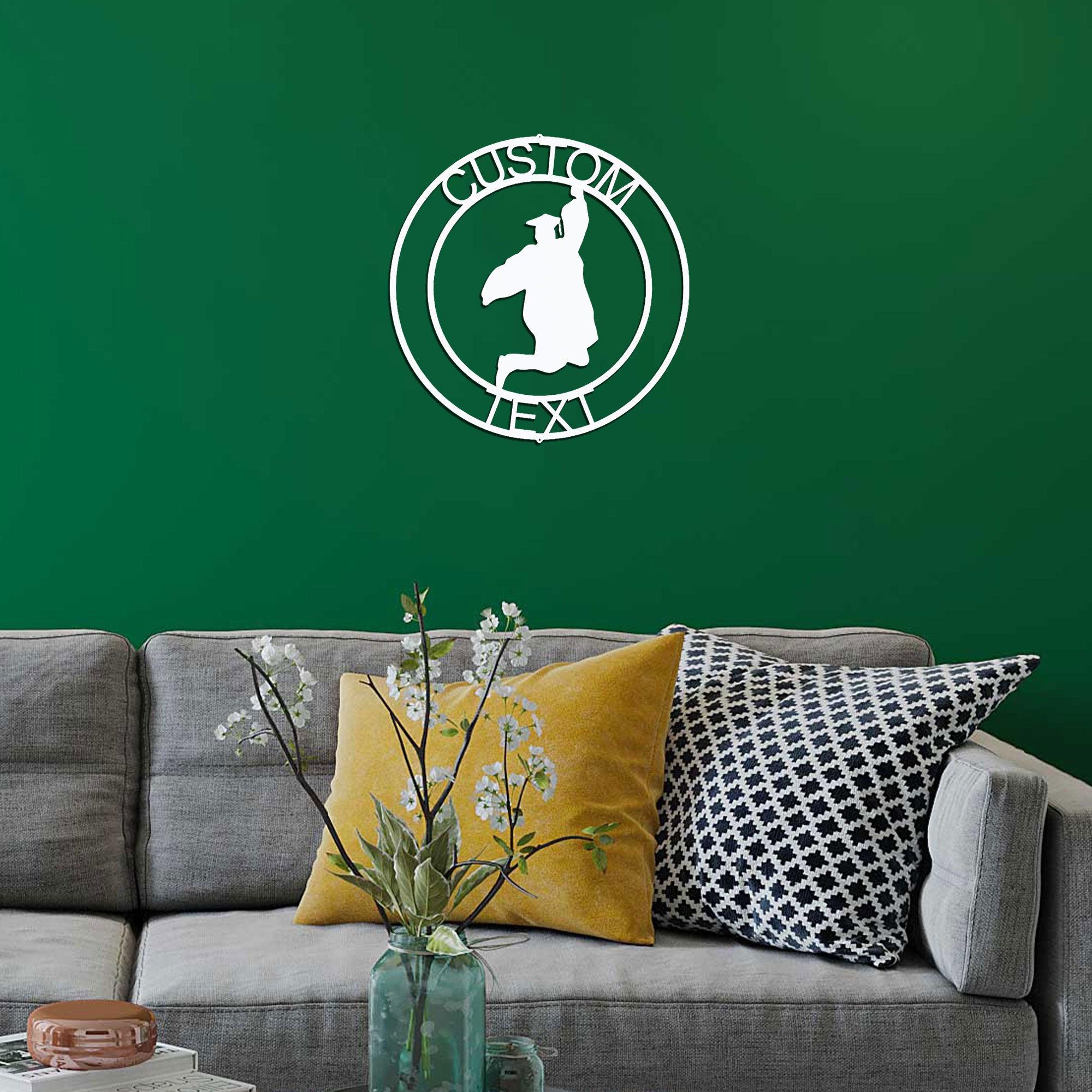 Male Graduate Custom Name Metal Art Wall Sign - Mallard Moon Gift Shop