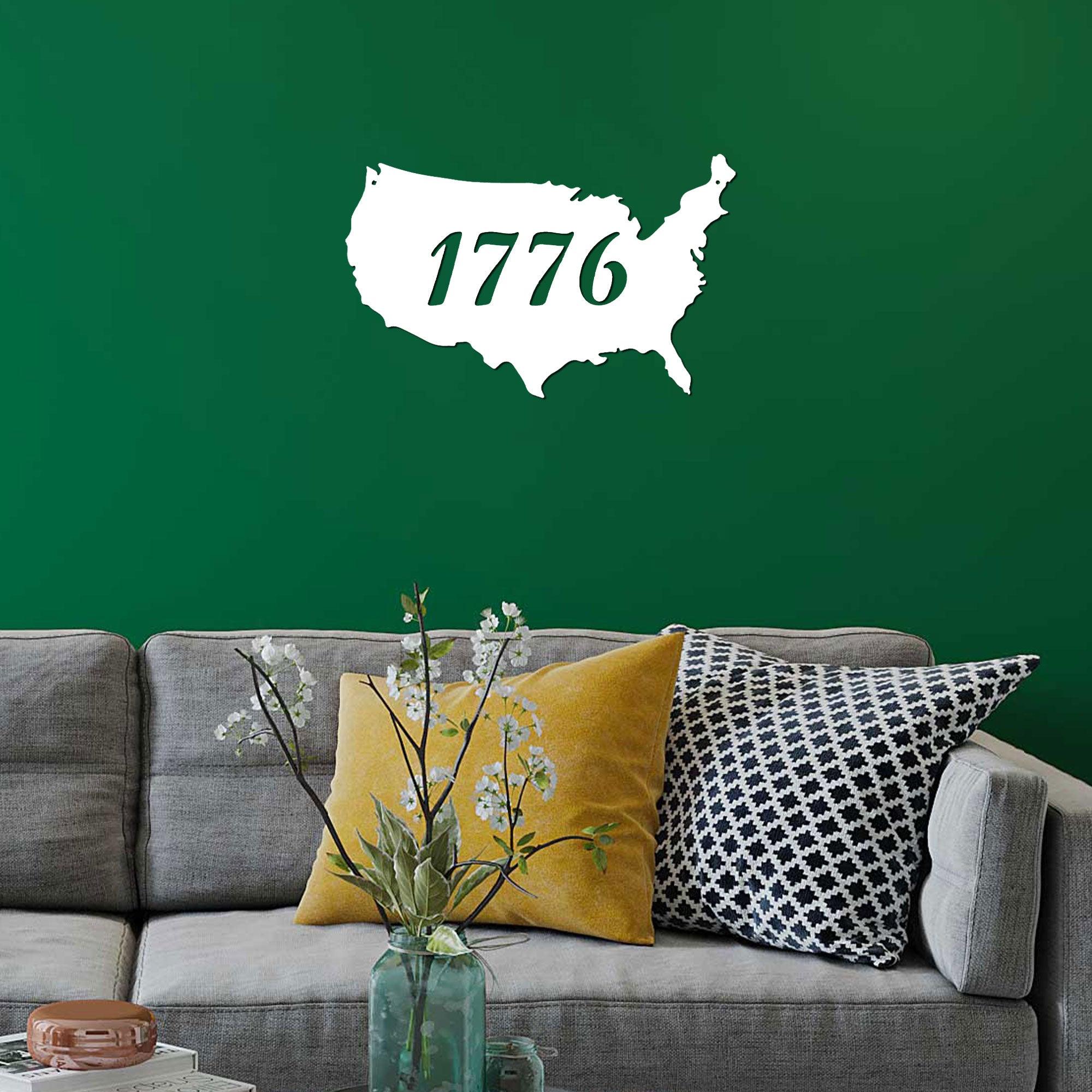 Patriotic Gift 1776 Metal Art Steel Wall Sign - Mallard Moon Gift Shop