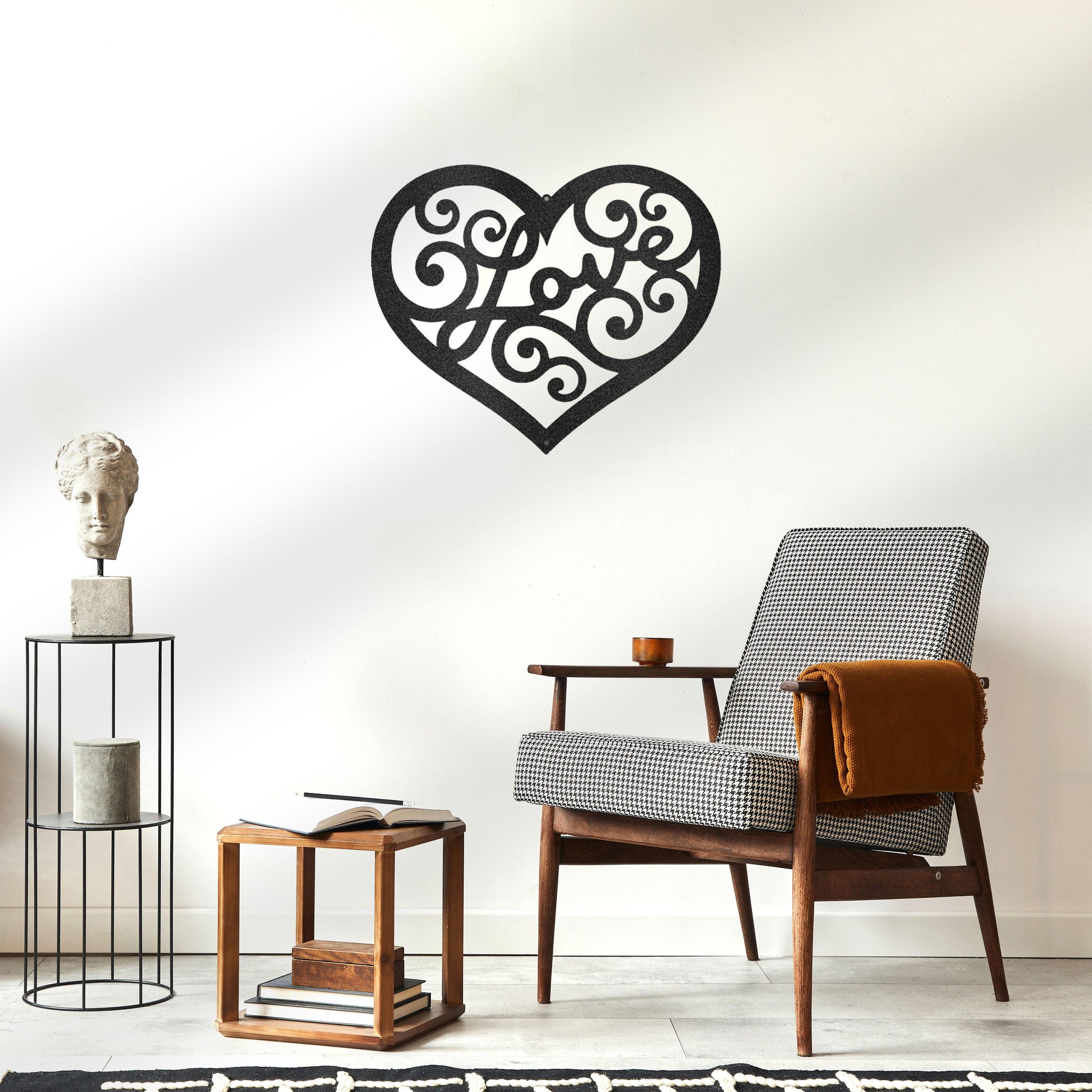 Love Heart Swirl Metal Wall Art - Mallard Moon Gift Shop