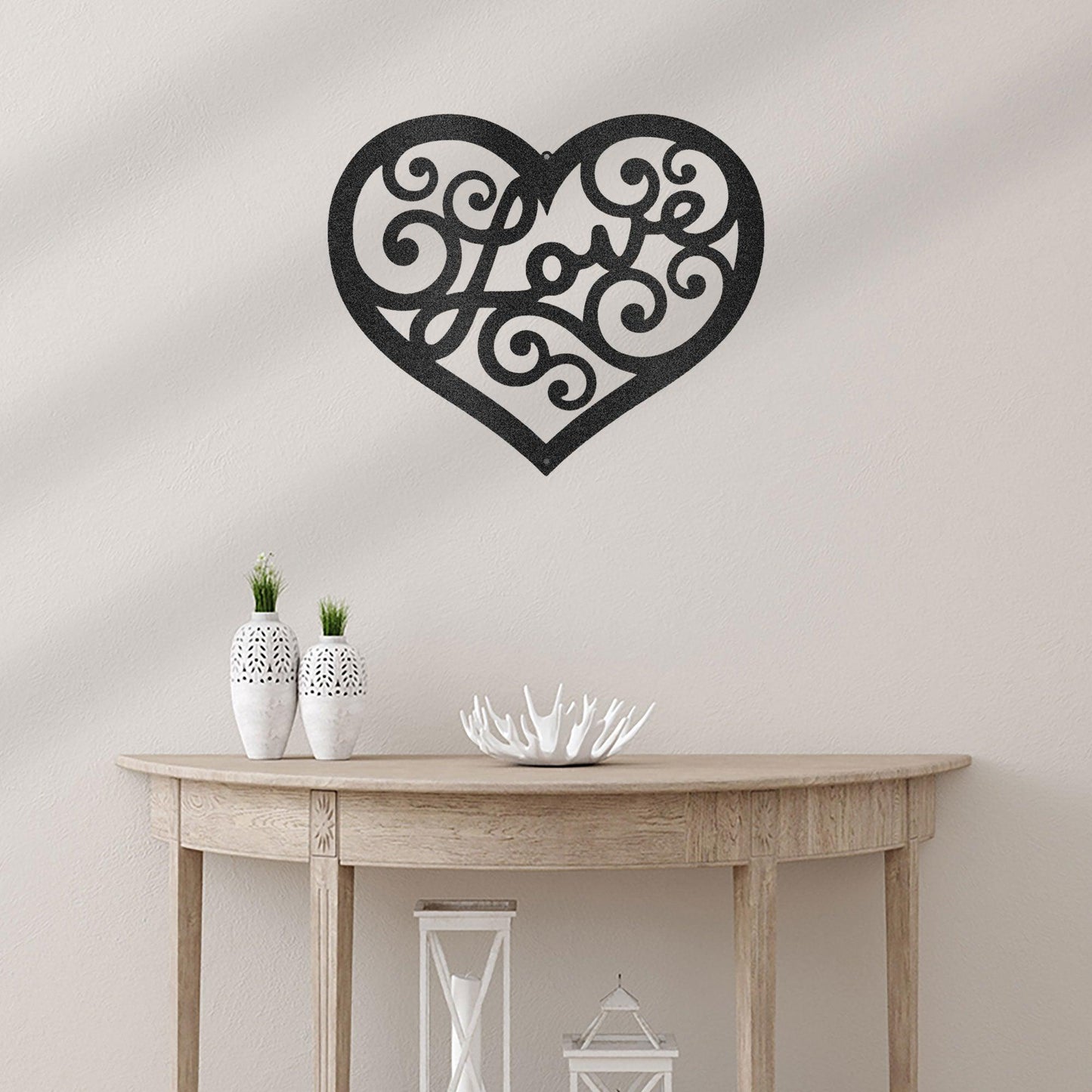 Love Heart Swirl Metal Wall Art - Mallard Moon Gift Shop