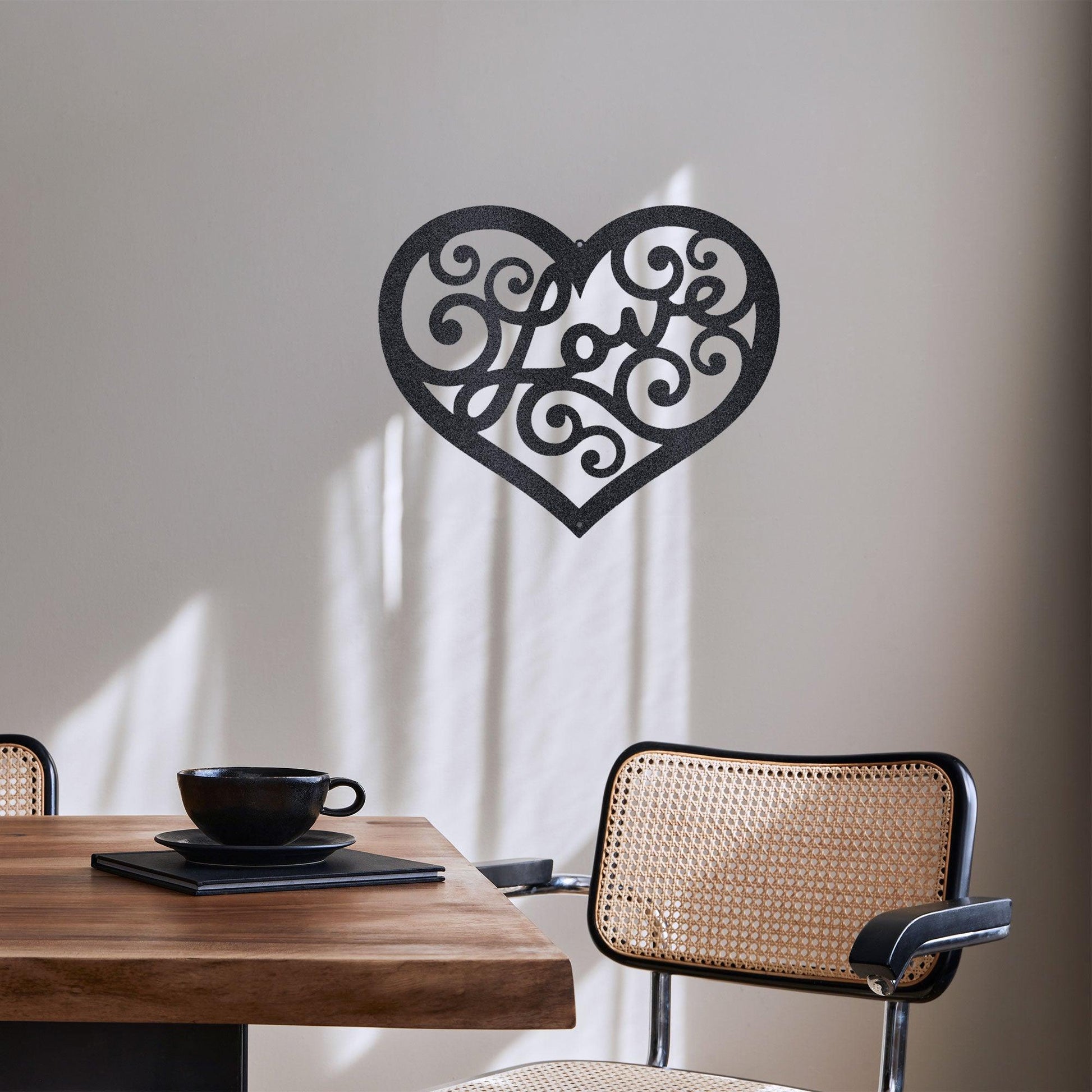 Love Heart Swirl Metal Wall Art - Mallard Moon Gift Shop