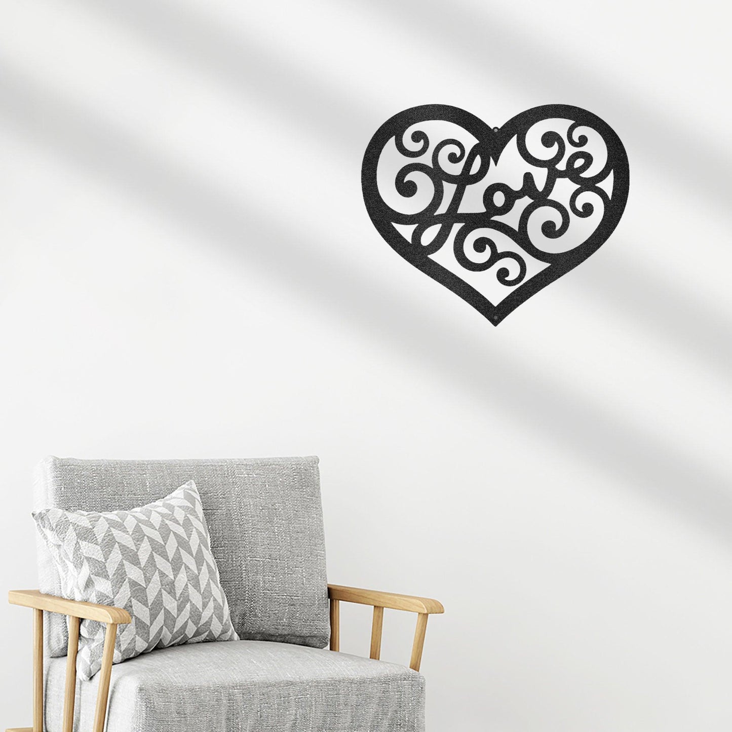 Love Heart Swirl Metal Wall Art - Mallard Moon Gift Shop