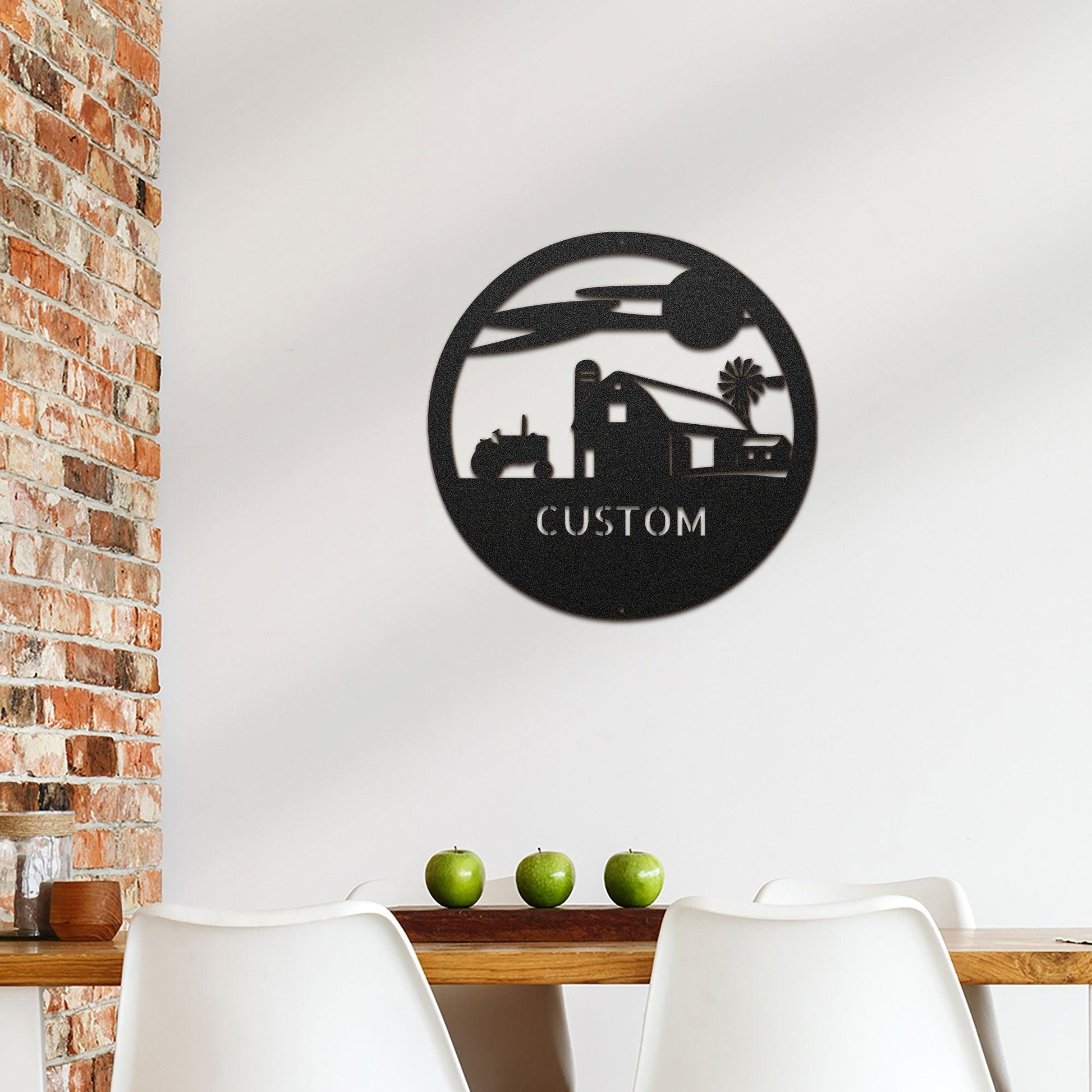 Southern Sky Farm Scene Custom Name Steel Wall Sign - Mallard Moon Gift Shop