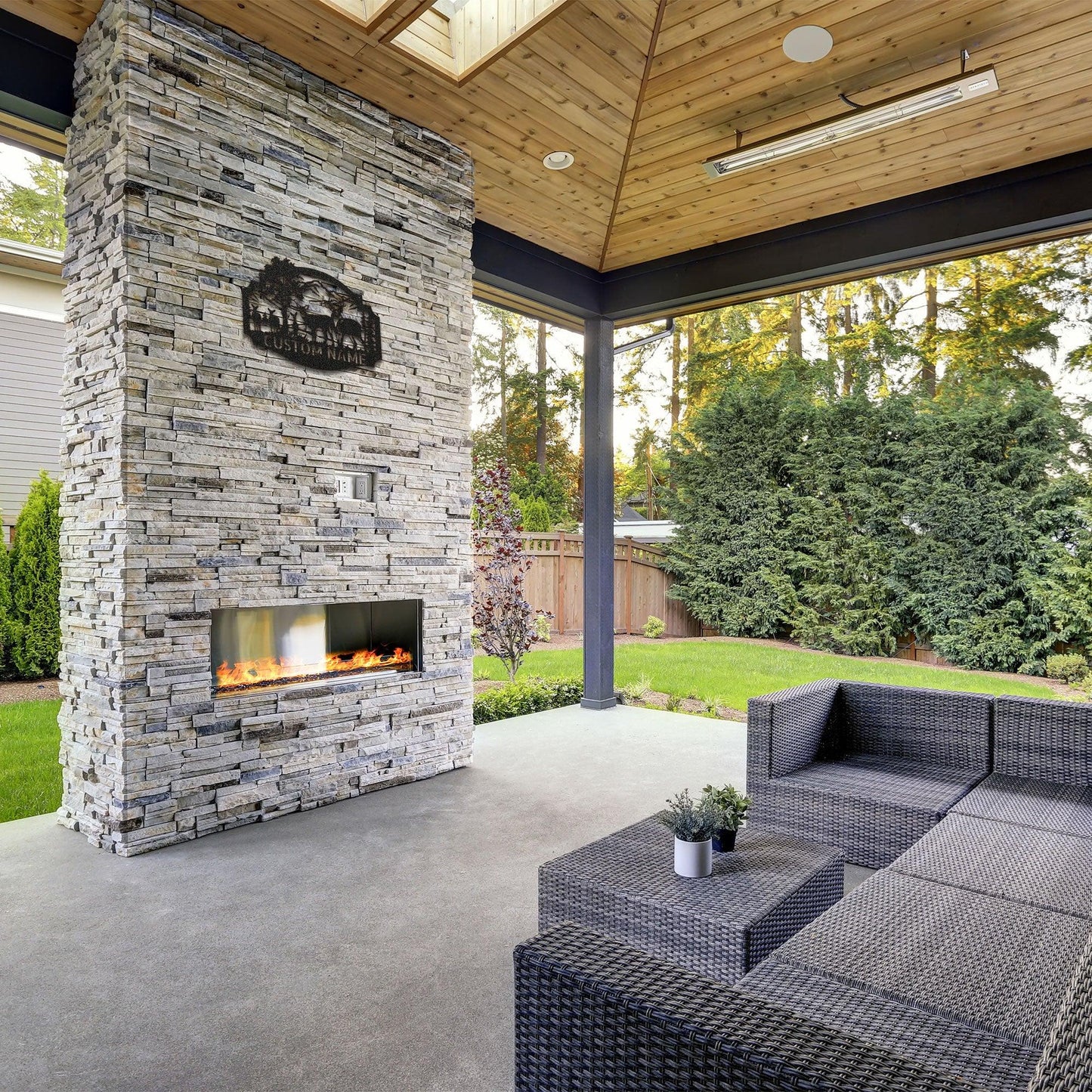 Deer Family Custom Name Metal Art Wall Sign Housewarming Wedding Anniversary Birthday - Mallard Moon Gift Shop