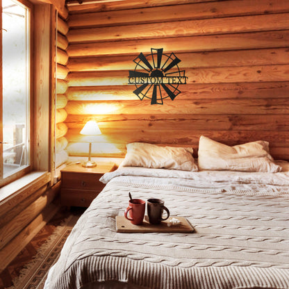 Windmill Cutom Metal Art Rustic Farmhouse - Mallard Moon Gift Shop