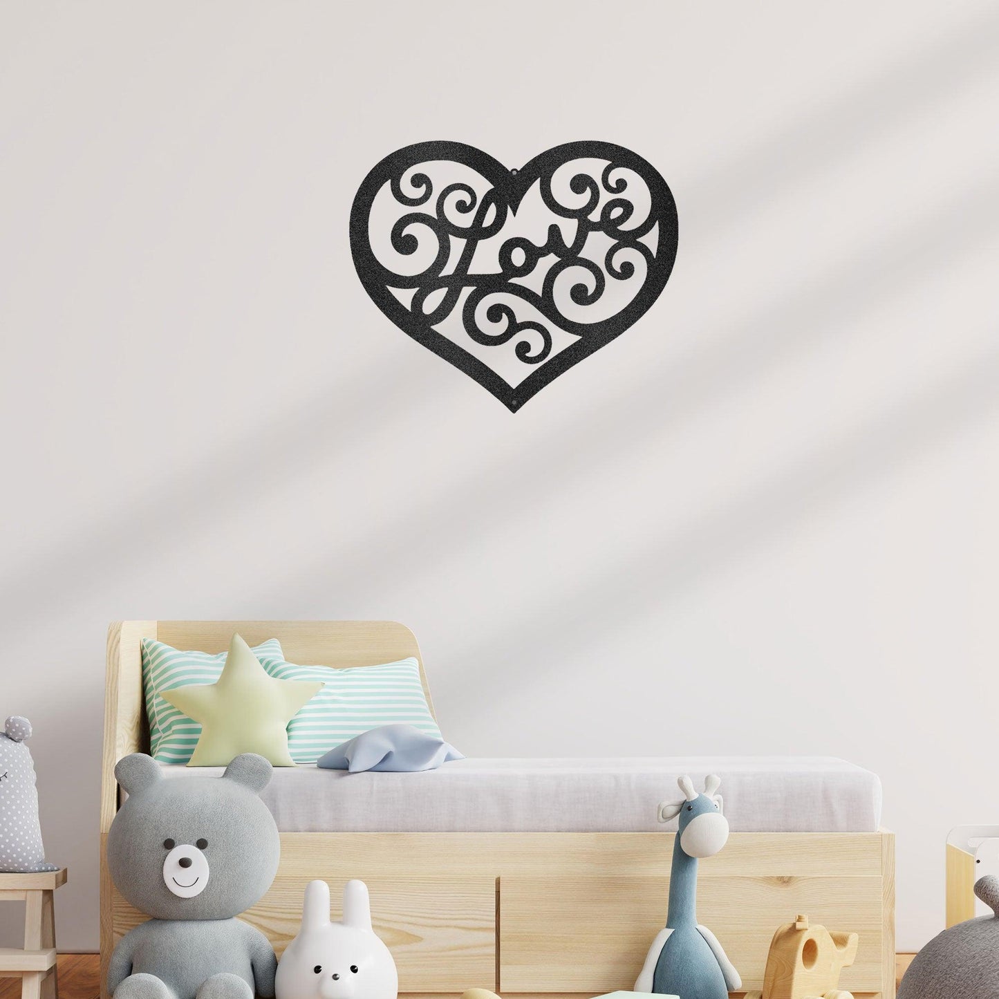 Love Heart Swirl Metal Wall Art - Mallard Moon Gift Shop