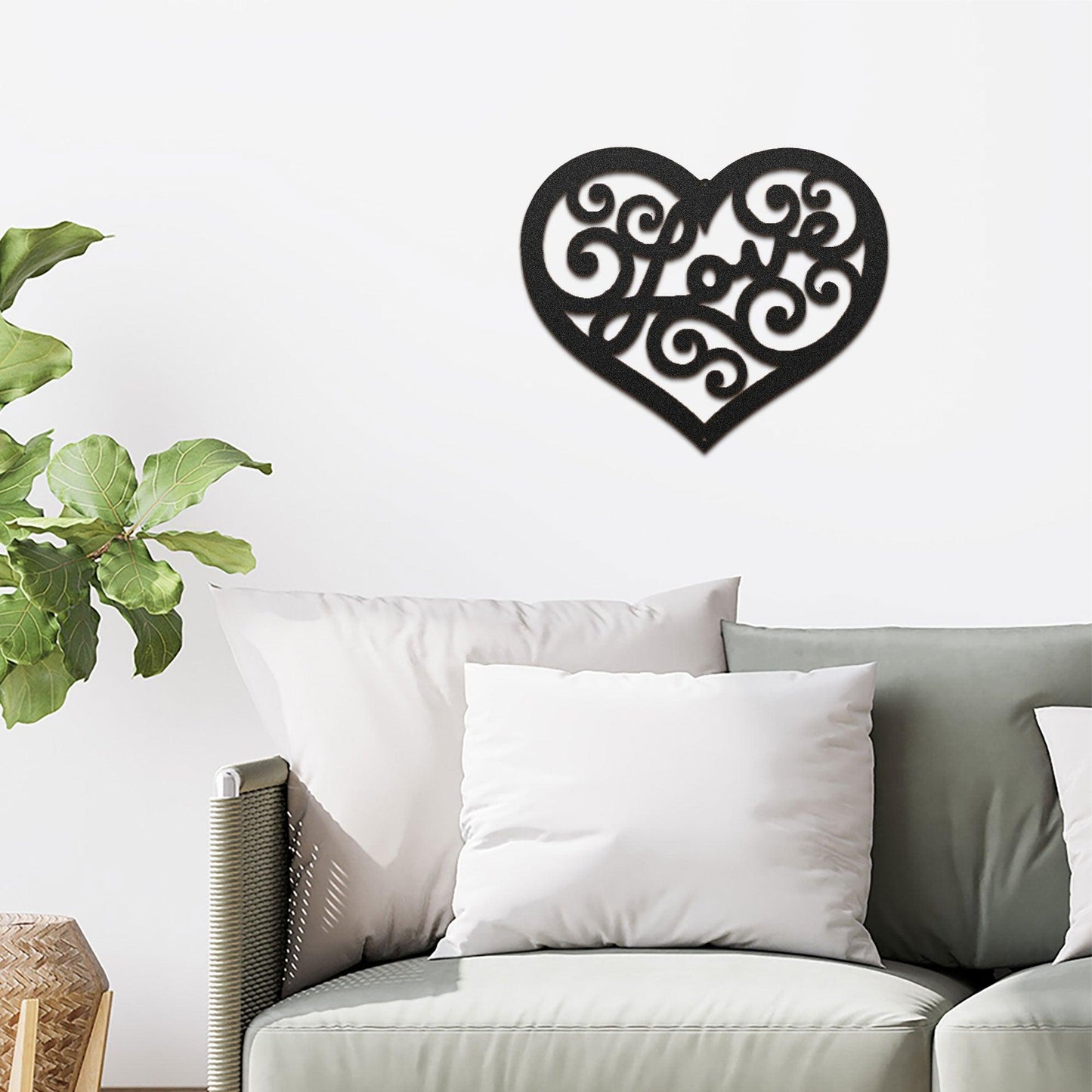 Love Heart Swirl Metal Wall Art - Mallard Moon Gift Shop