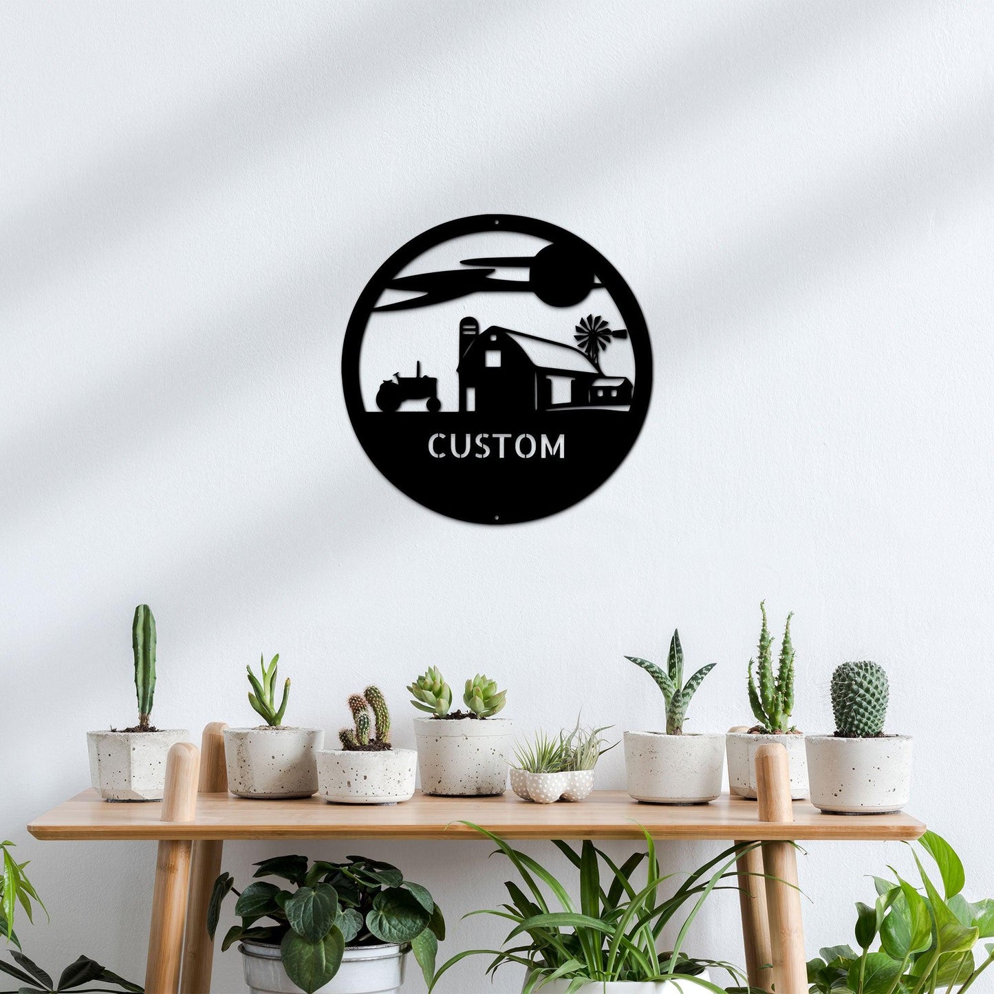 Southern Sky Farm Scene Custom Name Steel Wall Sign - Mallard Moon Gift Shop